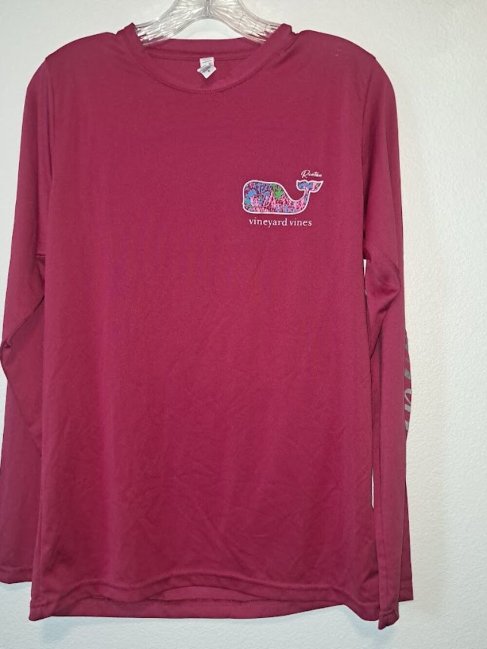 Vineyard Vines Pink Long Sleeve Mens Medium Roatan Honduras West Bay sun Shirt